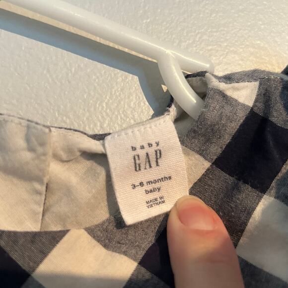 Baby Gap Dress/Top, Blue and White Checkered Pattern, 3-6 Months - Picture 3 of 5